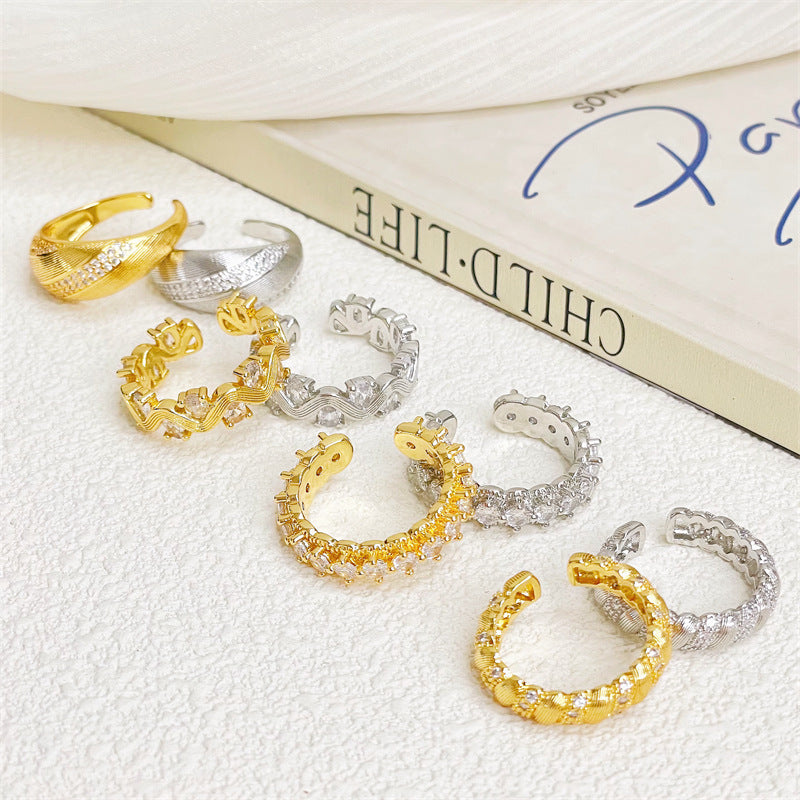 Rhinestone Zircon Light Luxury High-grade Personality Rings