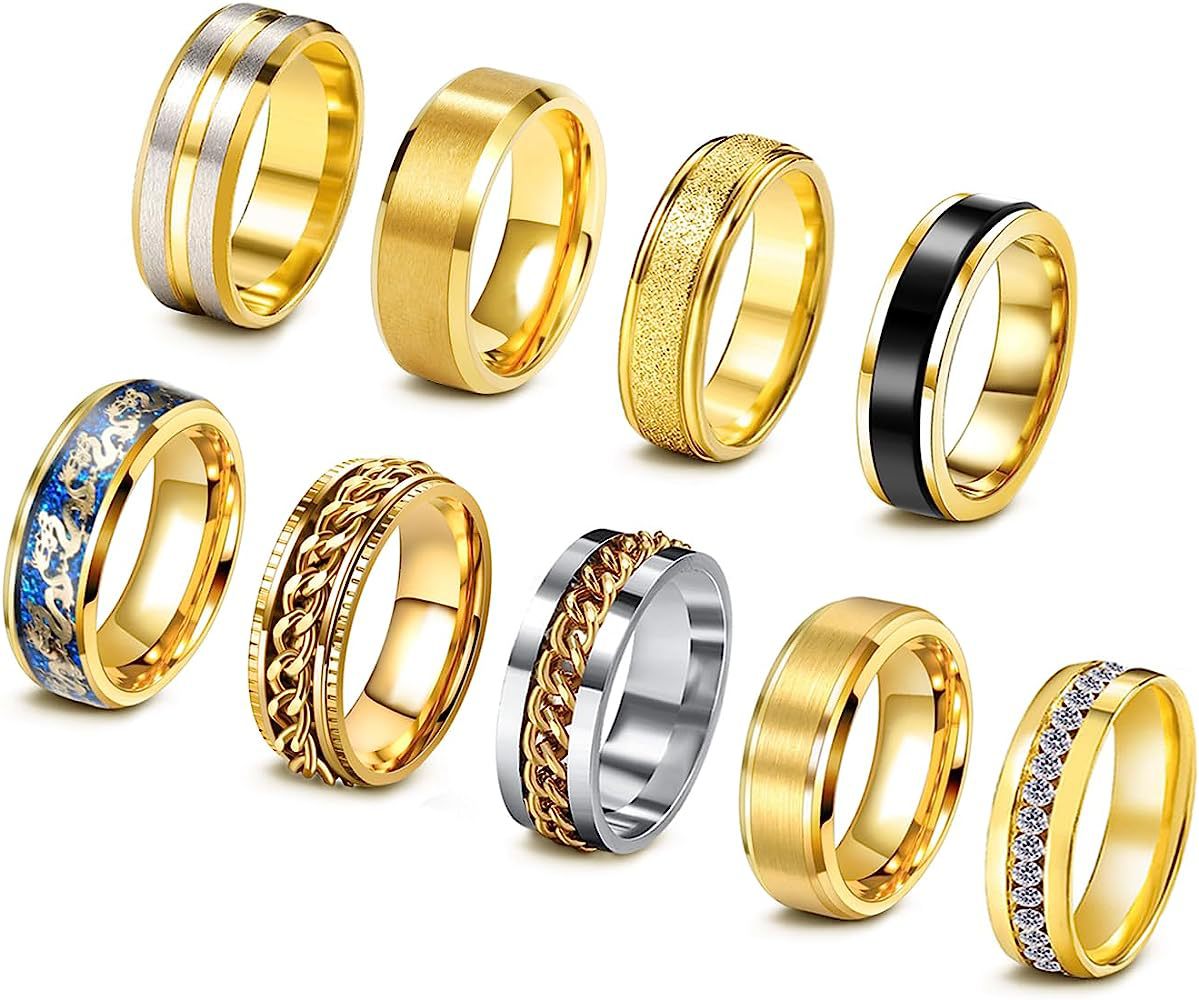 Pieces Suit Rotating Decompression Chain Titanium Rings