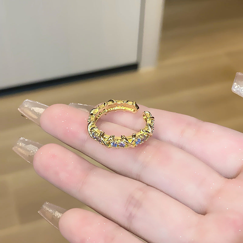 Women's Retro Affordable Luxury Cross Kaleidoscope Colorful Rings
