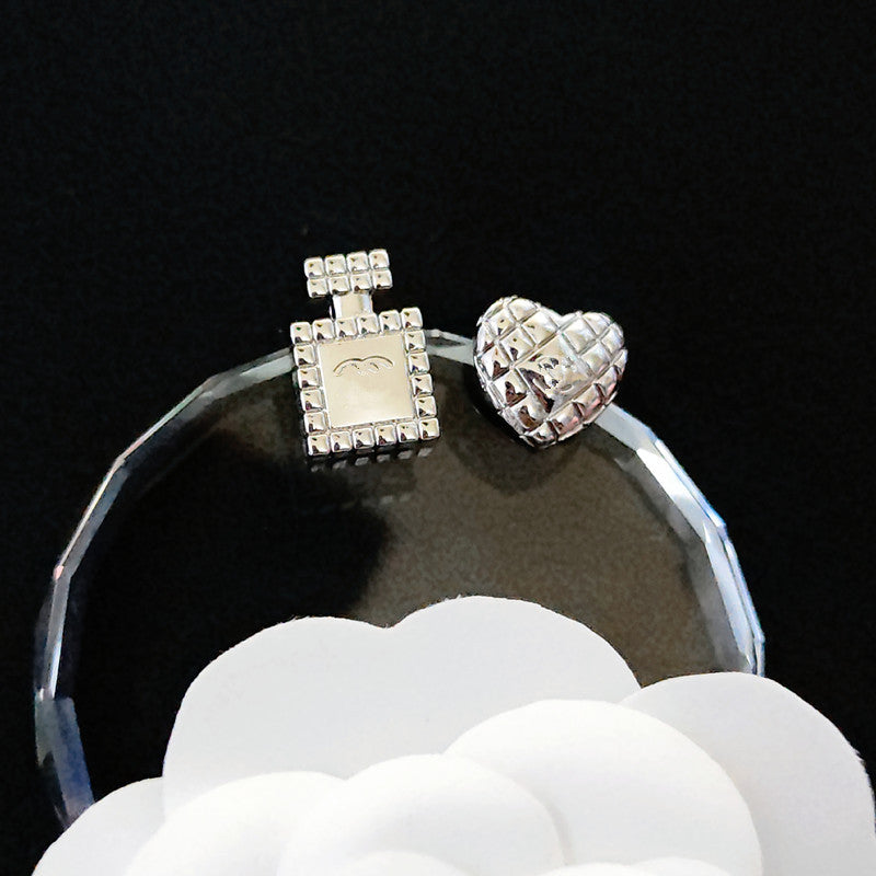Women's & Men's Quality Collection Trending Rhinestone Letters Sier Earrings