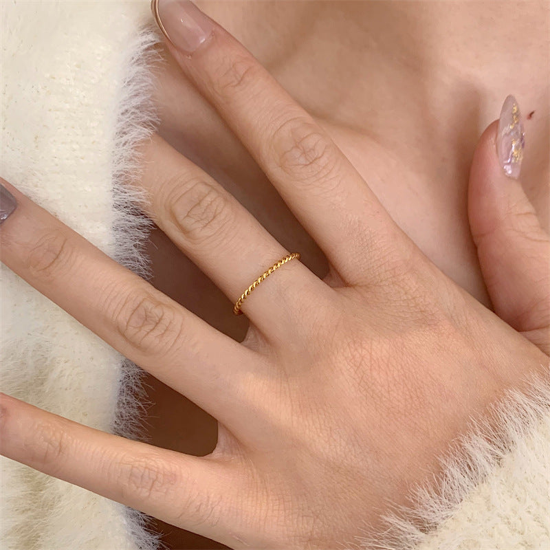 Twist Korean Style Simple Gold Plated Index Finger Rings