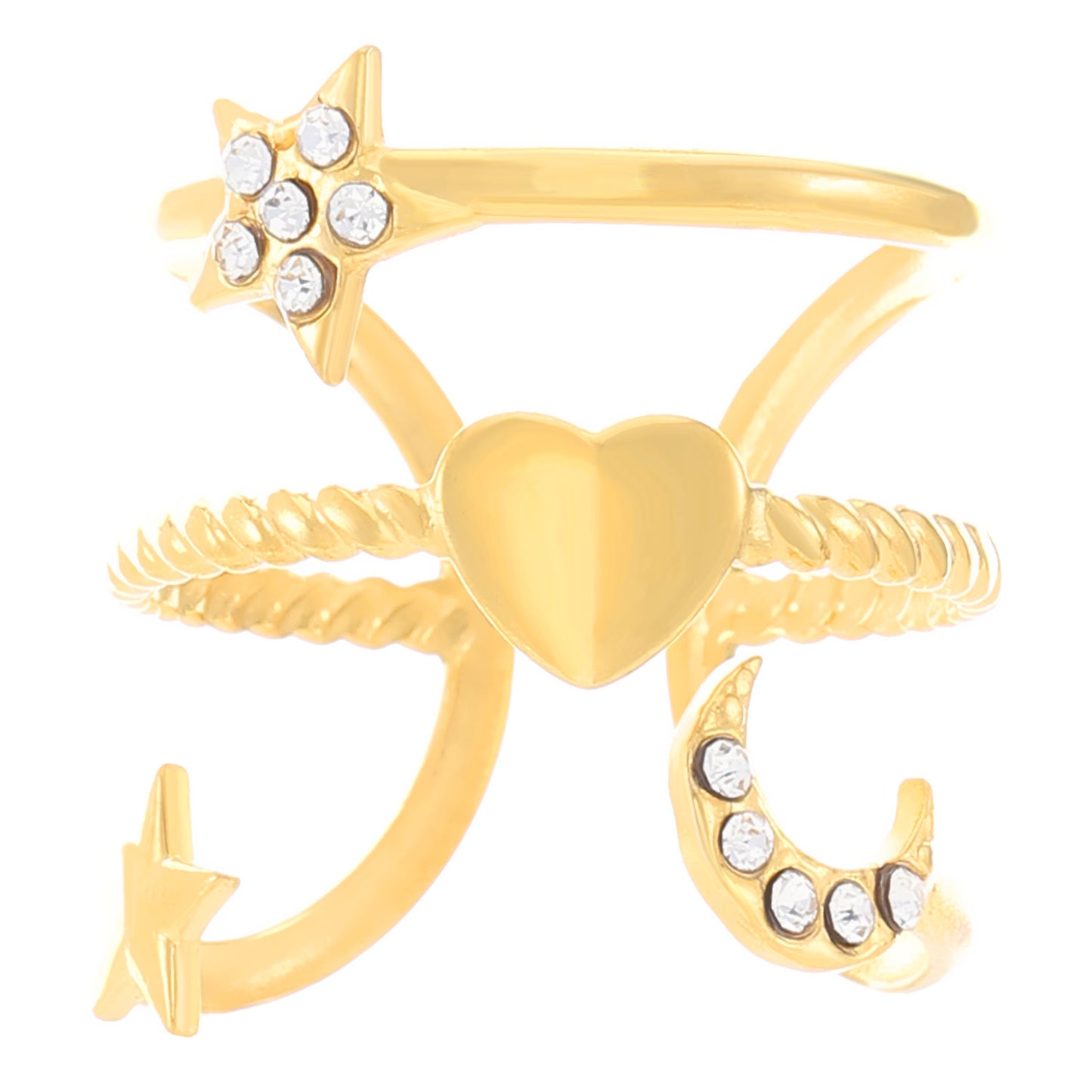 Advanced Exaggerated Stainless Steel Female Flower Rings