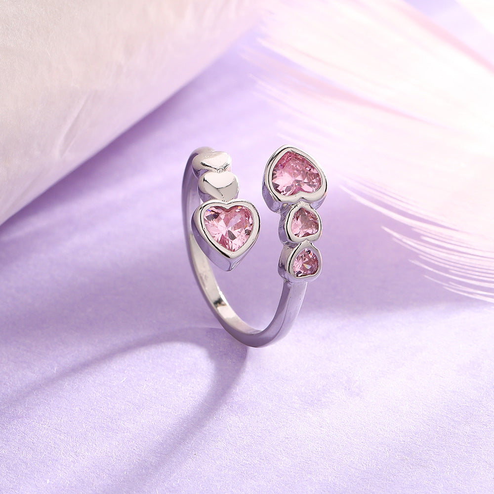 Selection Does Not Fade Pink Diamond Heart-shaped Female Rings
