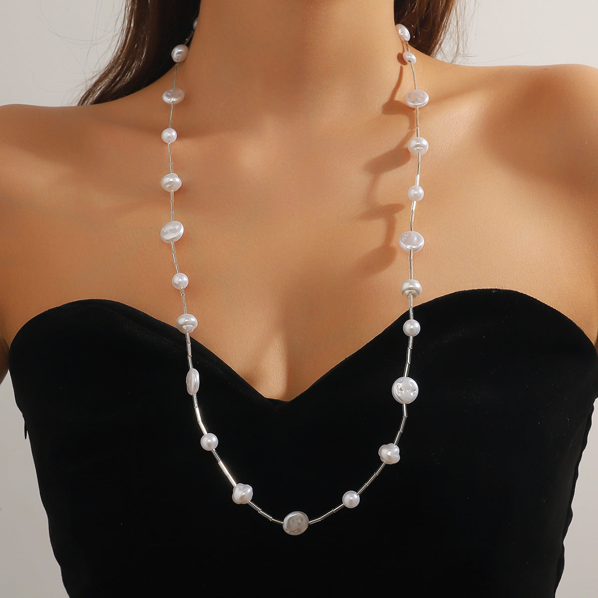 Women's Simple Cold Style Crystal Turquoise Beaded Necklaces