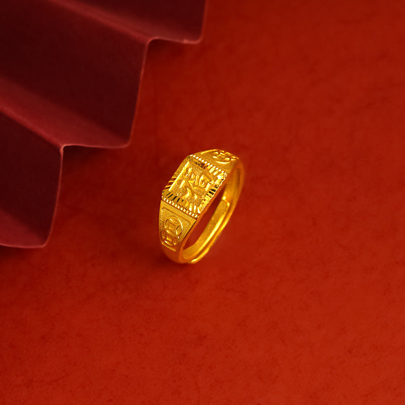 Men's Alloy Fashion Exquisite Texture Opening Jewelry Rings