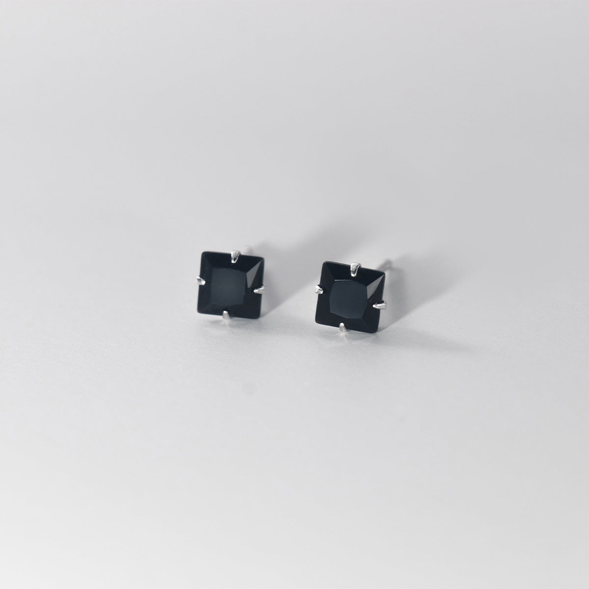 Love Lodge Sier Simple Single Rhinestone Earrings