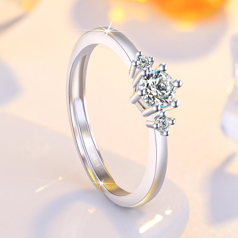 Simple Creative Female Design Diamond Index Rings