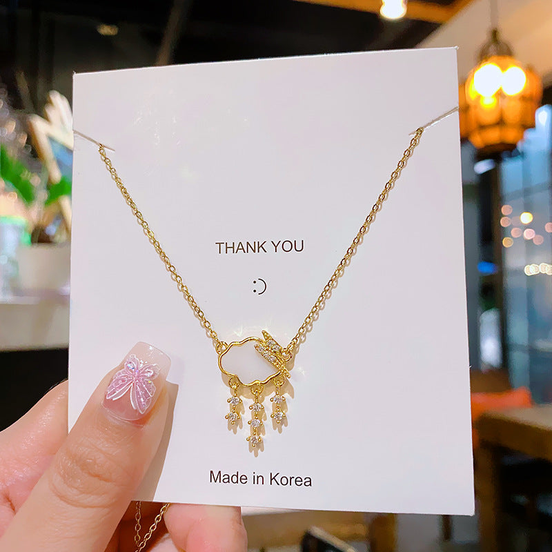 Light Luxury Design Lightning Cloud Raindrop Necklaces