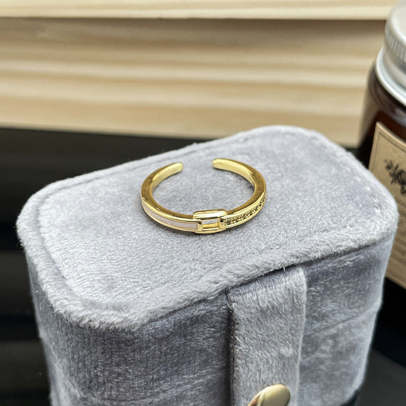 Small French Style Temperament Line Open Female Cold Sweet Rings