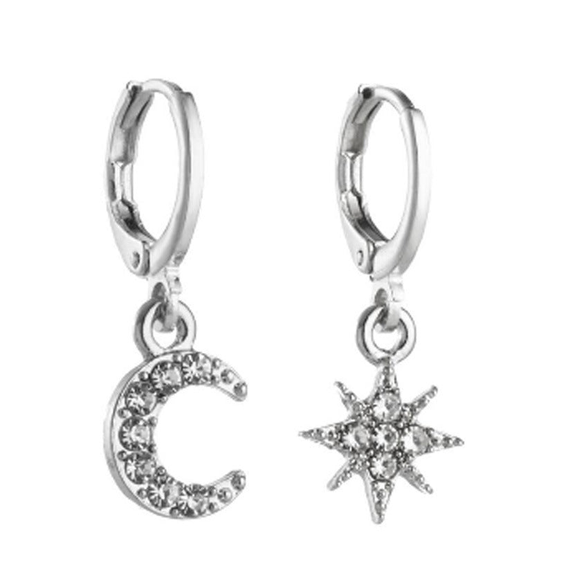 Women's Pearl Zircon Temperament Geometric Pieces Suit Earrings