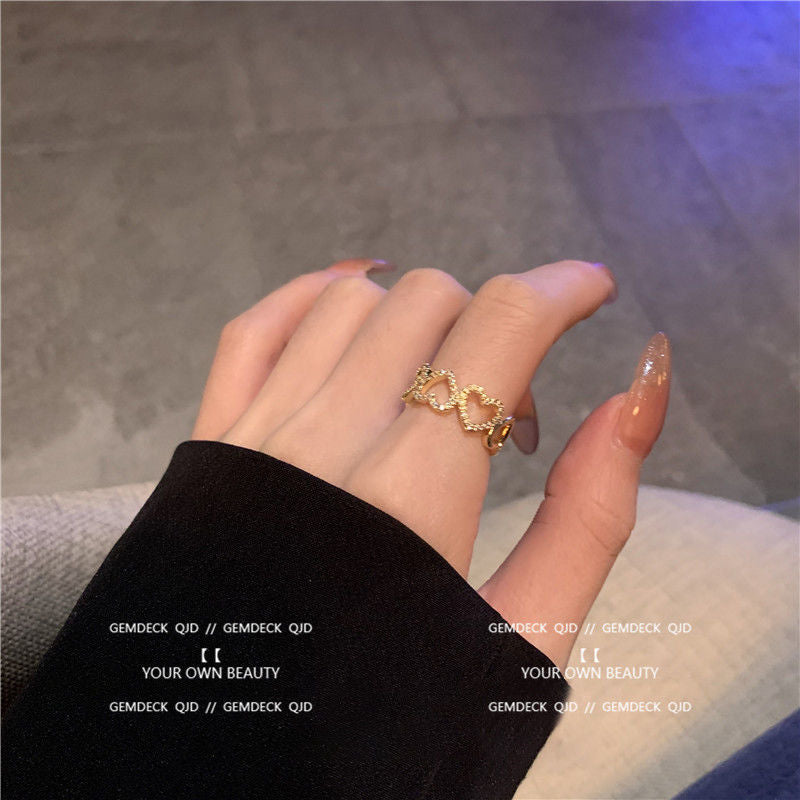 Super Shiny Light Luxury Full Zirconium Open Rings