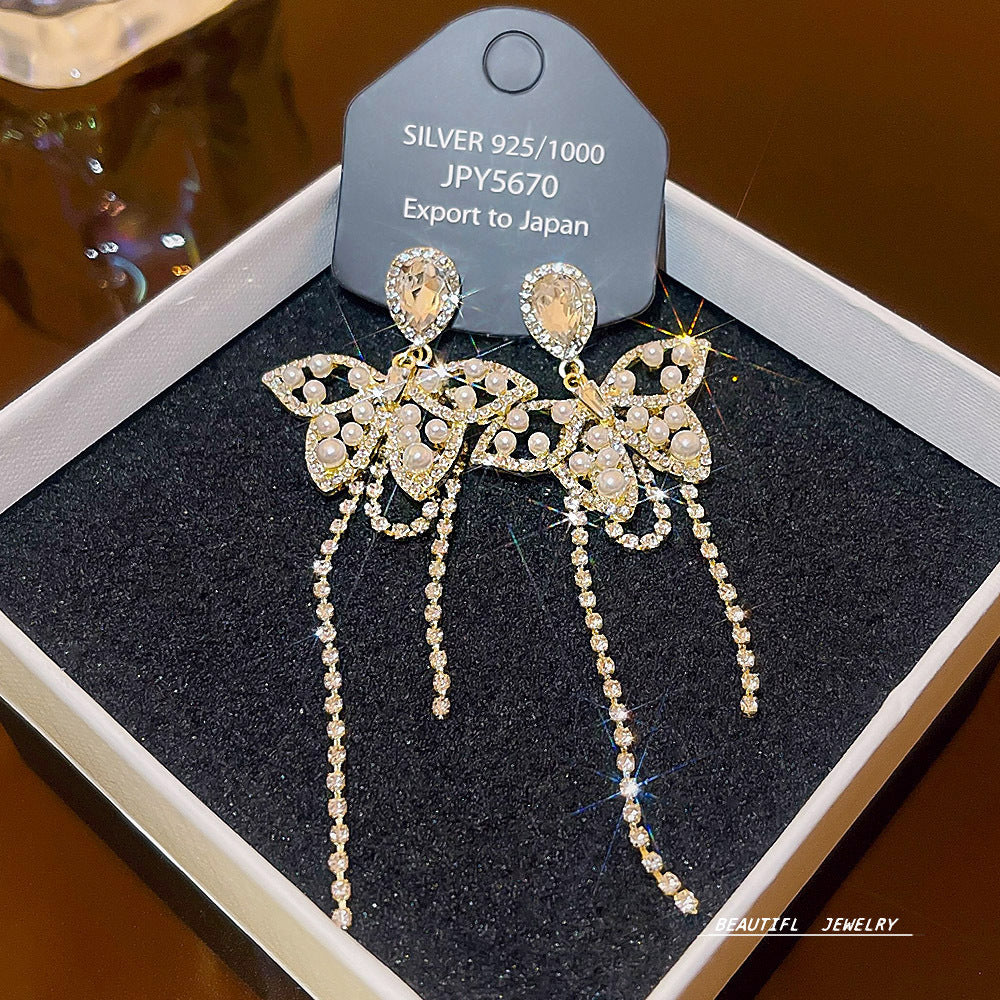 Women's Zircon Tassel High-grade Light Luxury Delicate Earrings