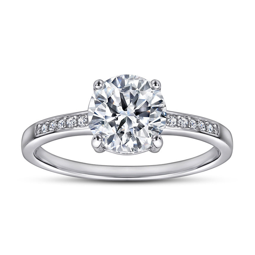 Women's Sterling Sier For Zircon Set Engagement Rings