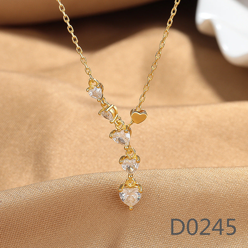 Women's Sweet Micro Inlaid Zircon Flower High-grade Necklaces