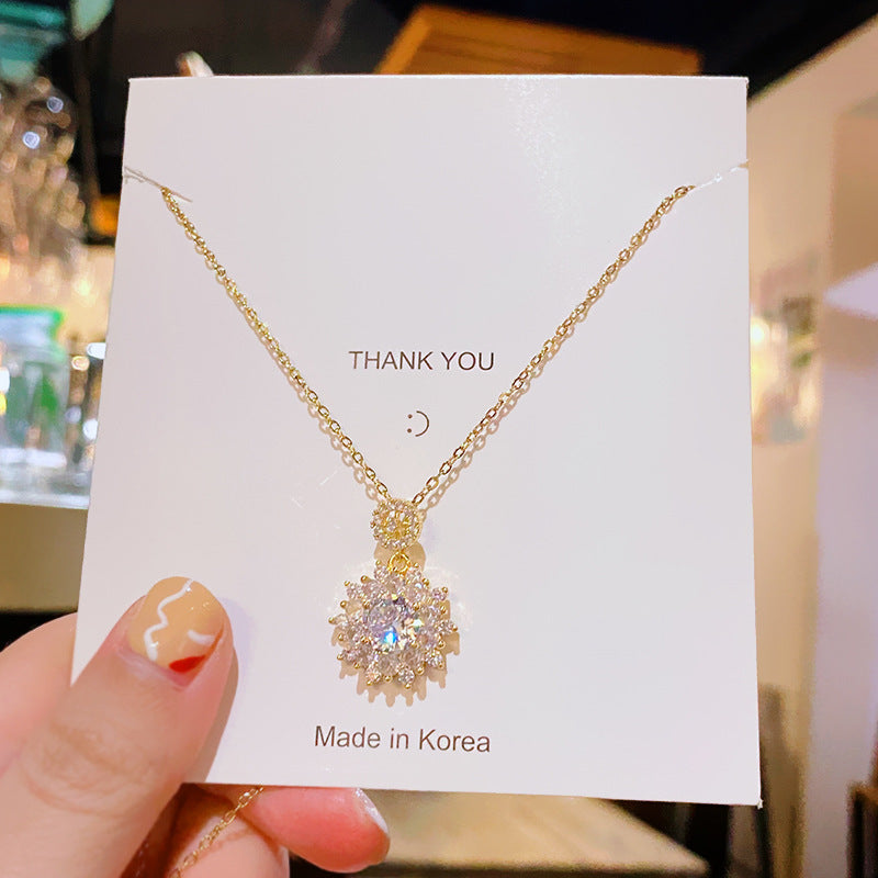 Flower Titanium Steel Female Summer Wild Necklaces