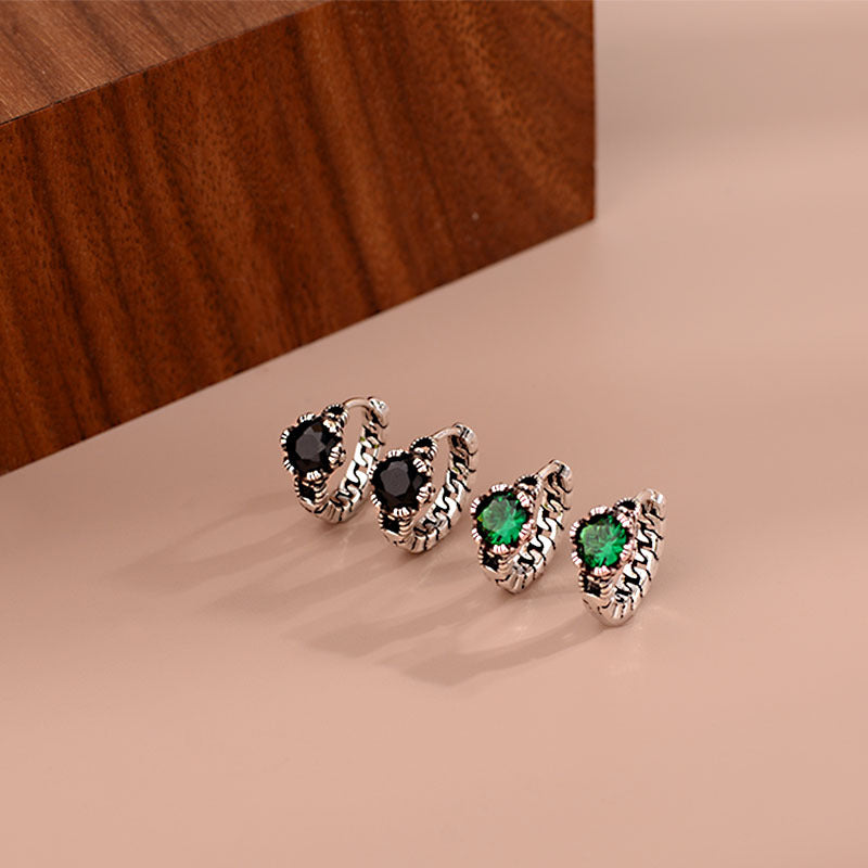 Retro High-grade Thai Sier Summer Ear Earrings