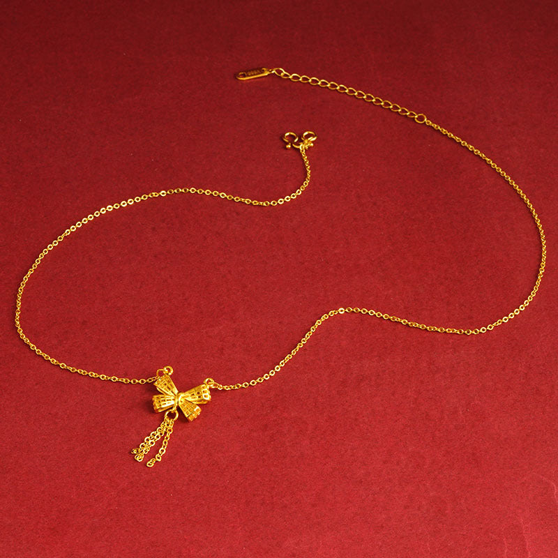 Bow Simulation Brass Decoration Vietnam Alluvial Gold Pendants