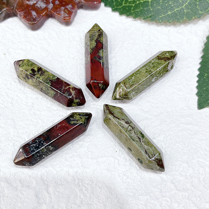 Stone Crystal Bullet Double Pointed Hexagon Prism Pendants