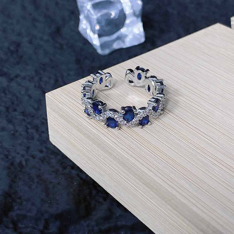Luxury High-grade Temperament Colorful Crystals Open-end Zircon Rings