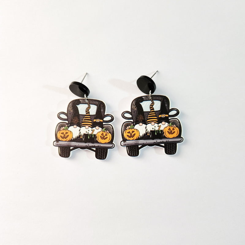 Halloween Rainbow Elf Pumpkin Bat Truck Rings