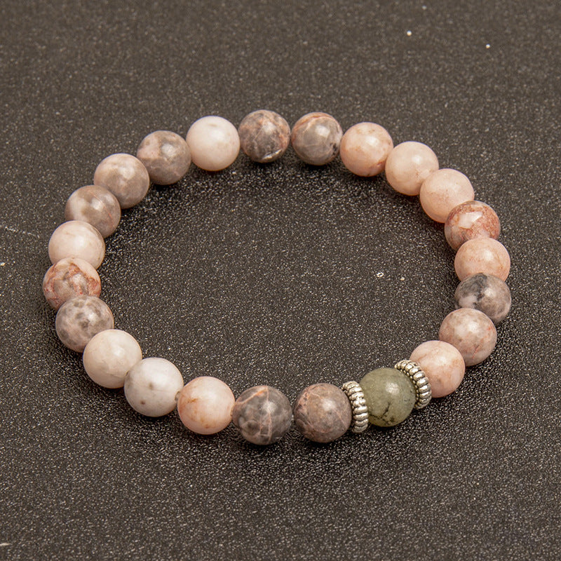 Stone Two-tone Pink Zebra Eye Glitter Bracelets