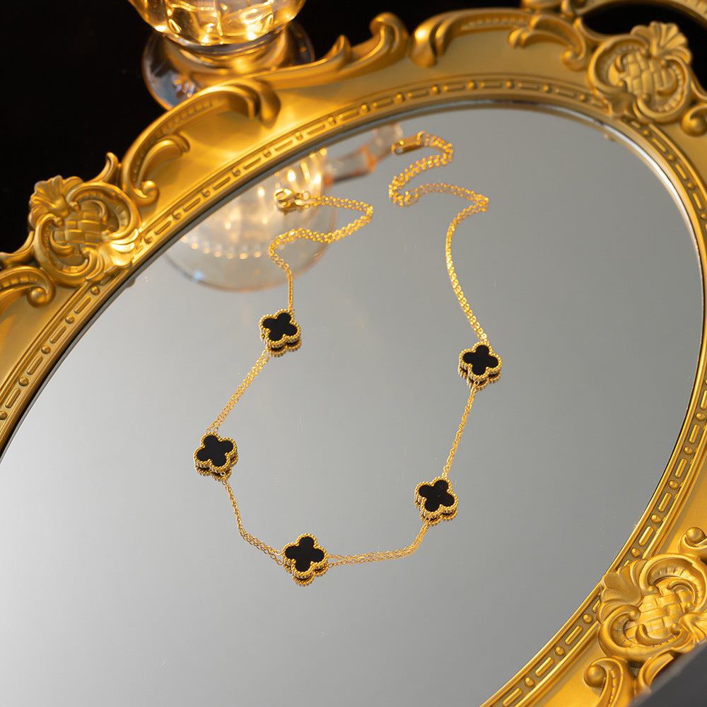 Belly Double-sided Fritillary Real Gold Plating Necklaces