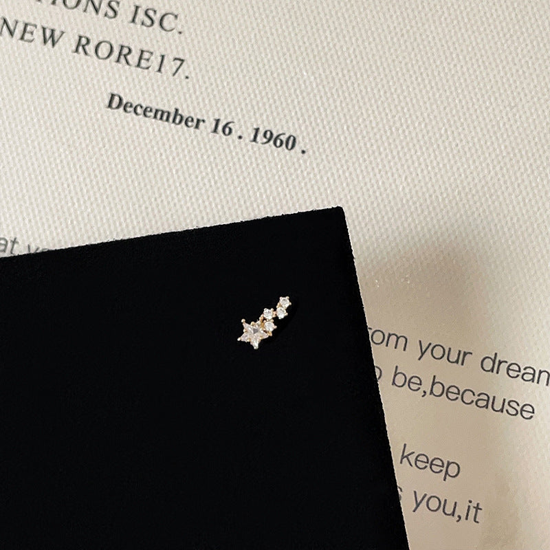 Bone Zircon Metal Cochlear Female Simple Earrings