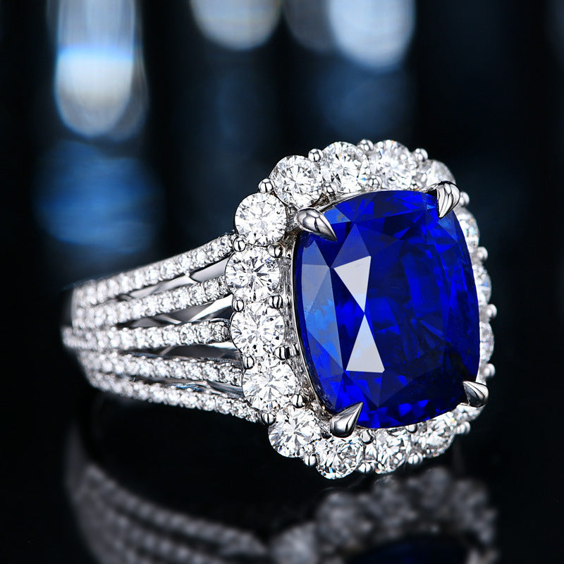 Synthetic Royal Sapphire Female Gold-plated Simulation Rings