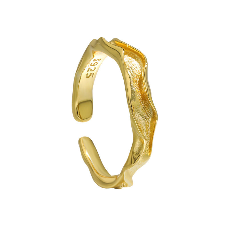 Women's & Men's Design Minimalist Irregular Texture Sier Unisex Rings