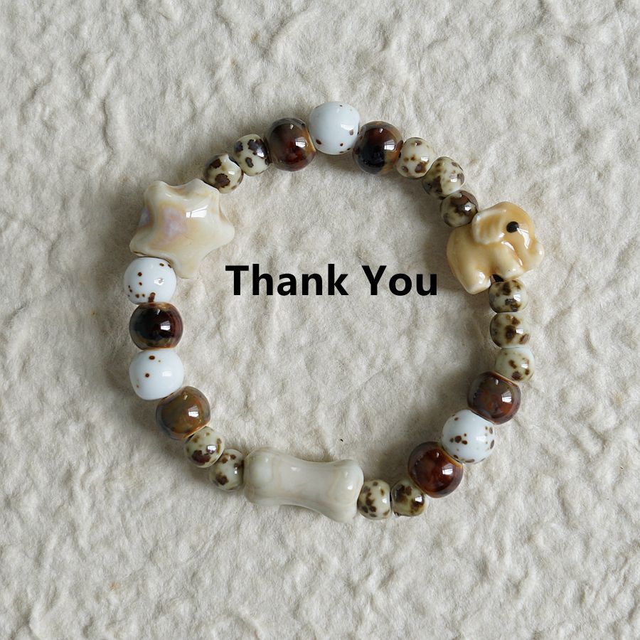 Ceramic Ornament Sweet Elephant Series Artistic High Bracelets