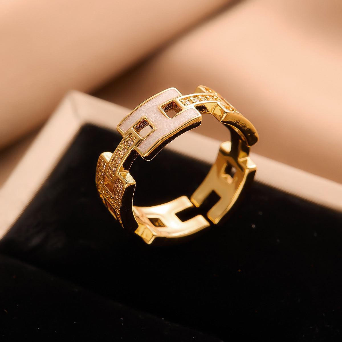 Real Gold Plated Copper Female Niche Rings