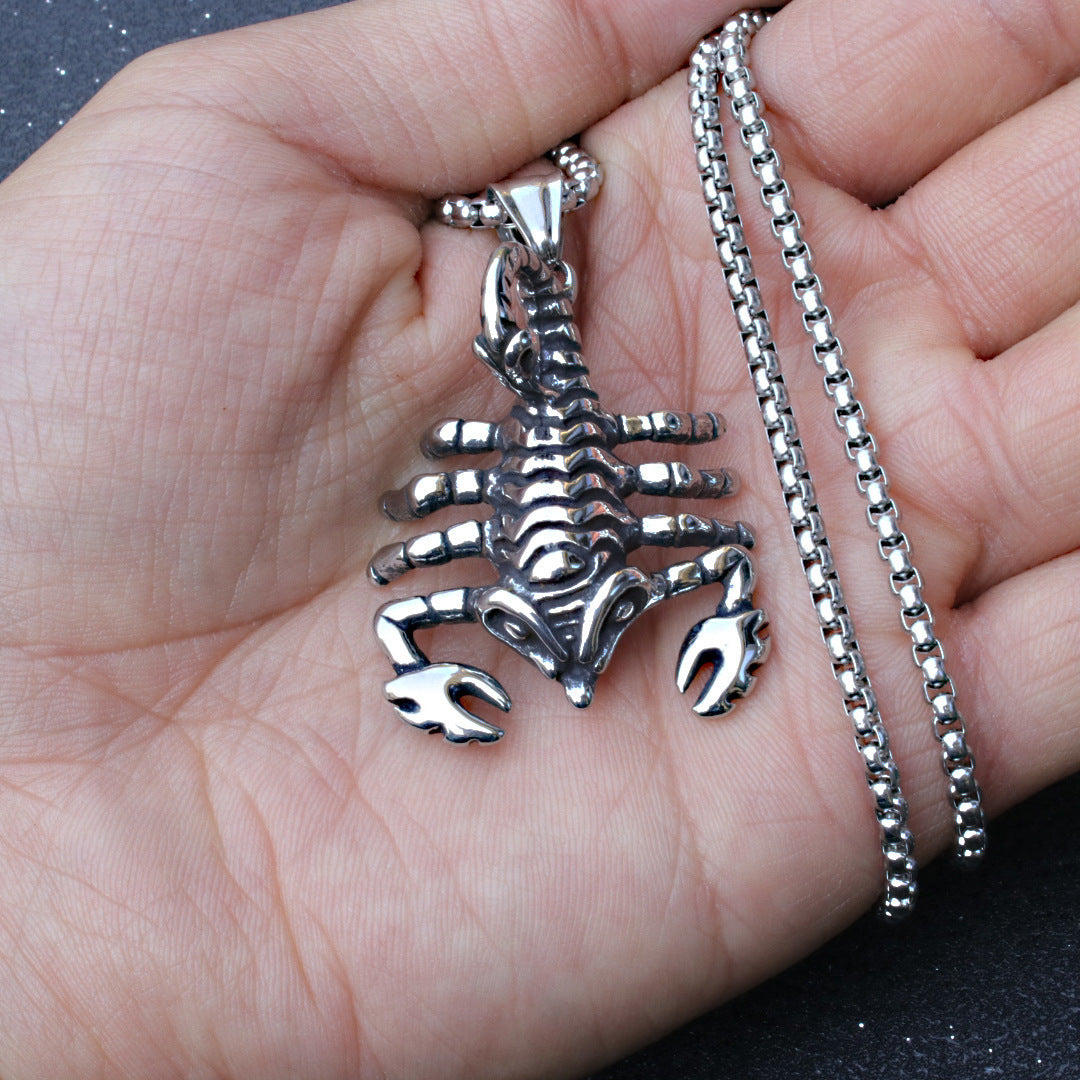 Men's Vintage Cross Ghost Head Titanium Fashion Necklaces