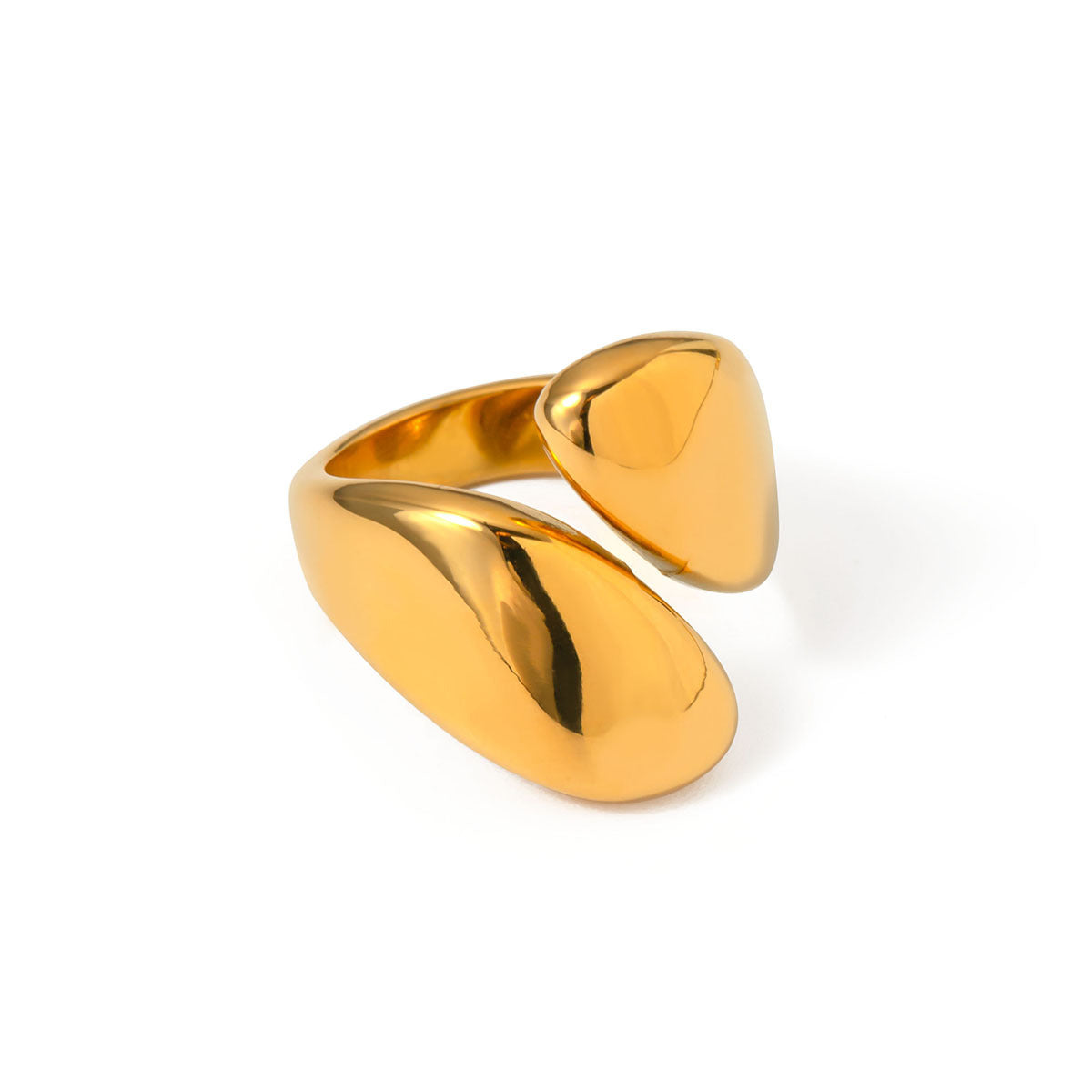 Water Drop Glossy Asymmetric Open Light Luxury Rings