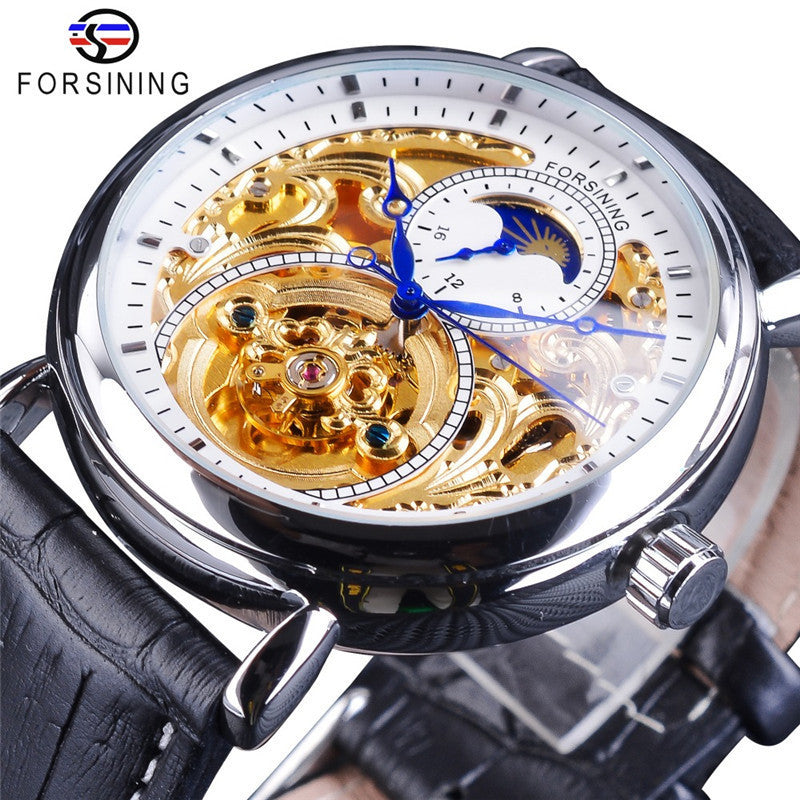 Men's Fashion Transparent Bottom Automatic Watch Casual Mechanical Watches