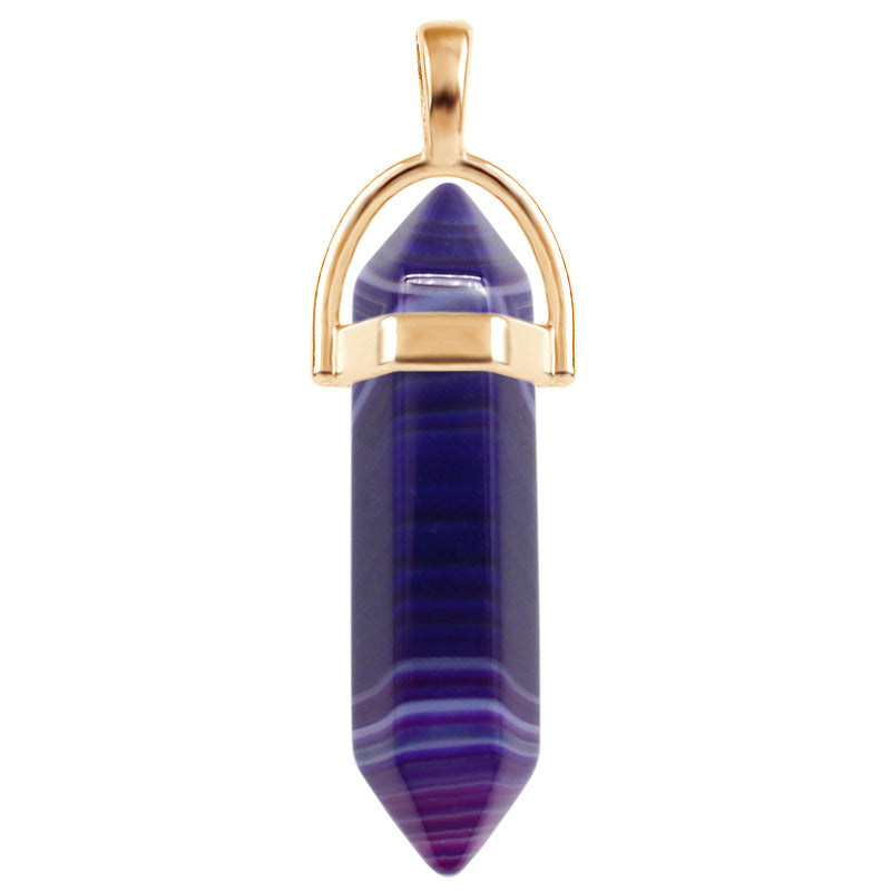 Crystal Hexagon Prism Hexagonal Column Natural Necklaces