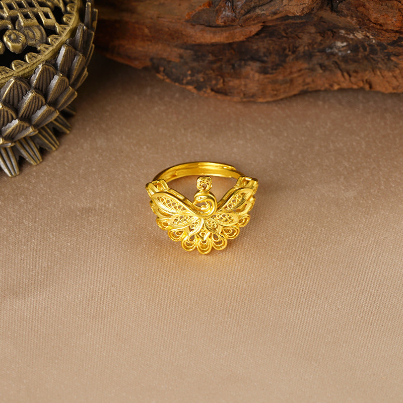 Bow Simulation Brass Decoration Vietnam Alluvial Gold Pendants