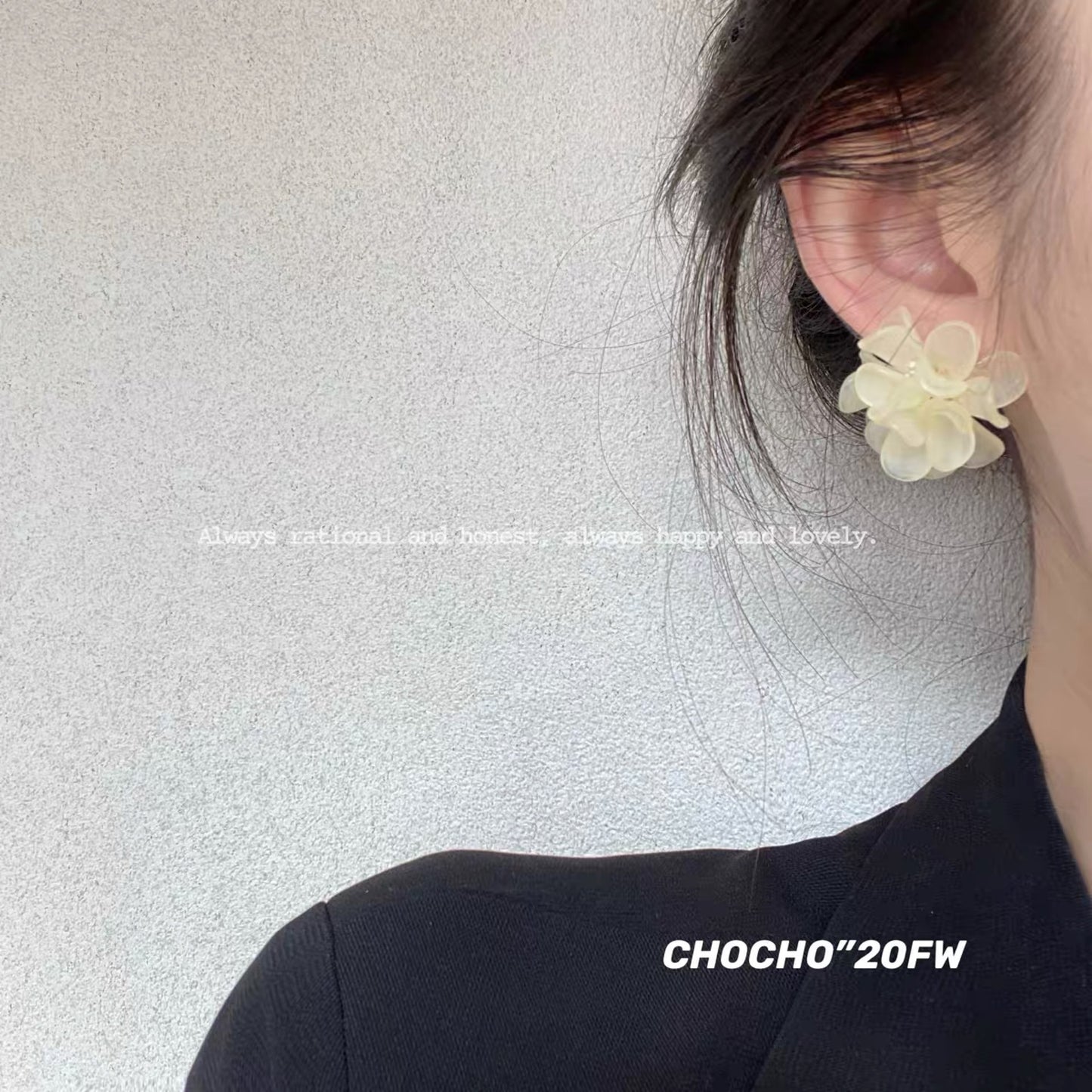 Fresh Camellia Simple Sier Super Fairy Earrings