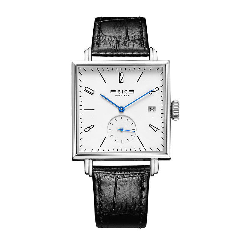 Men's Square Watch Automatic Leisure Simple Hollow Mechanical Watches