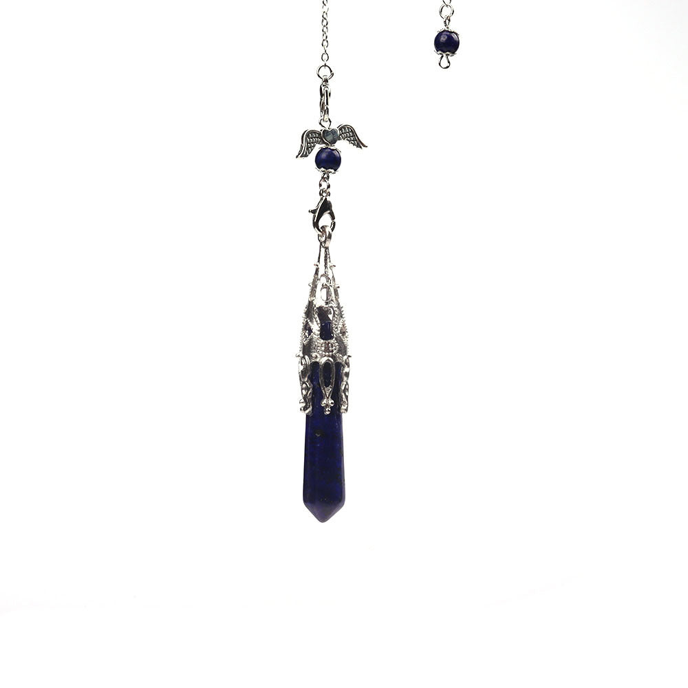 Chain Amethyst Hexagon Prism Natural Stone Crystal Pendants