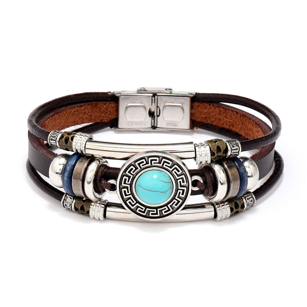 Retro Ethnic Style Turquoise Cat's Eye Bracelets