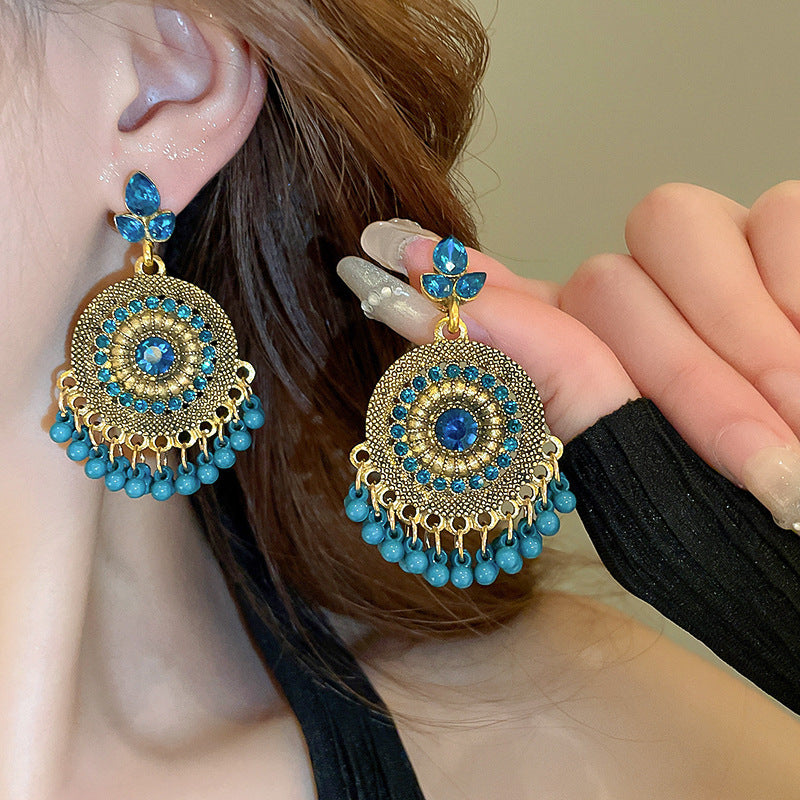 Sier Needle Ethnic Style Artificial Crystal Rings