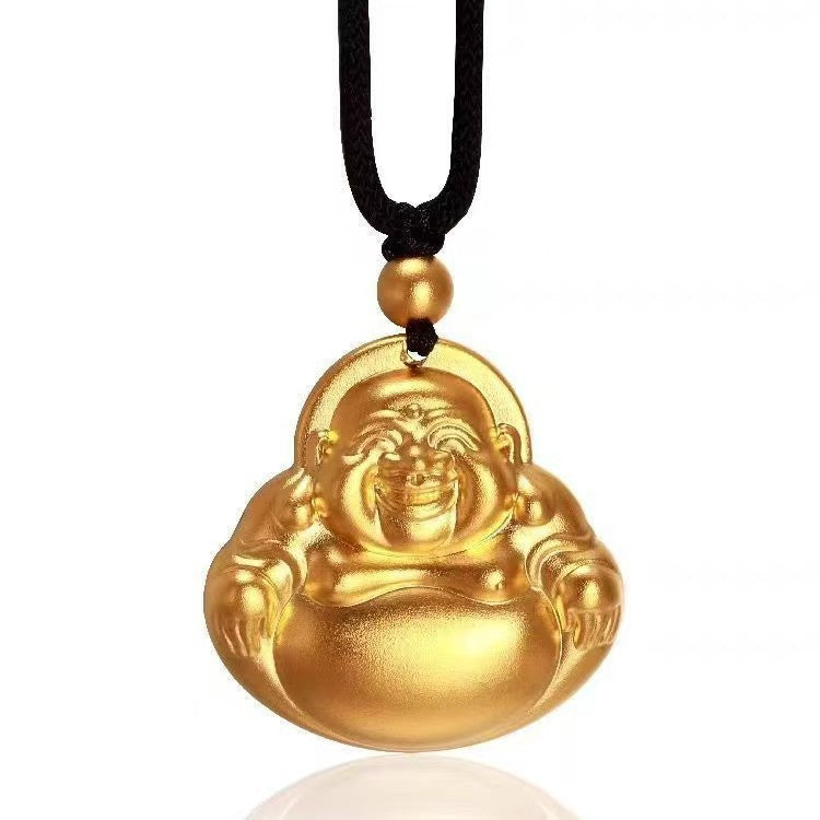 Men's Vietnam Placer Gold Avalokitesvara Sand Elegant Necklaces