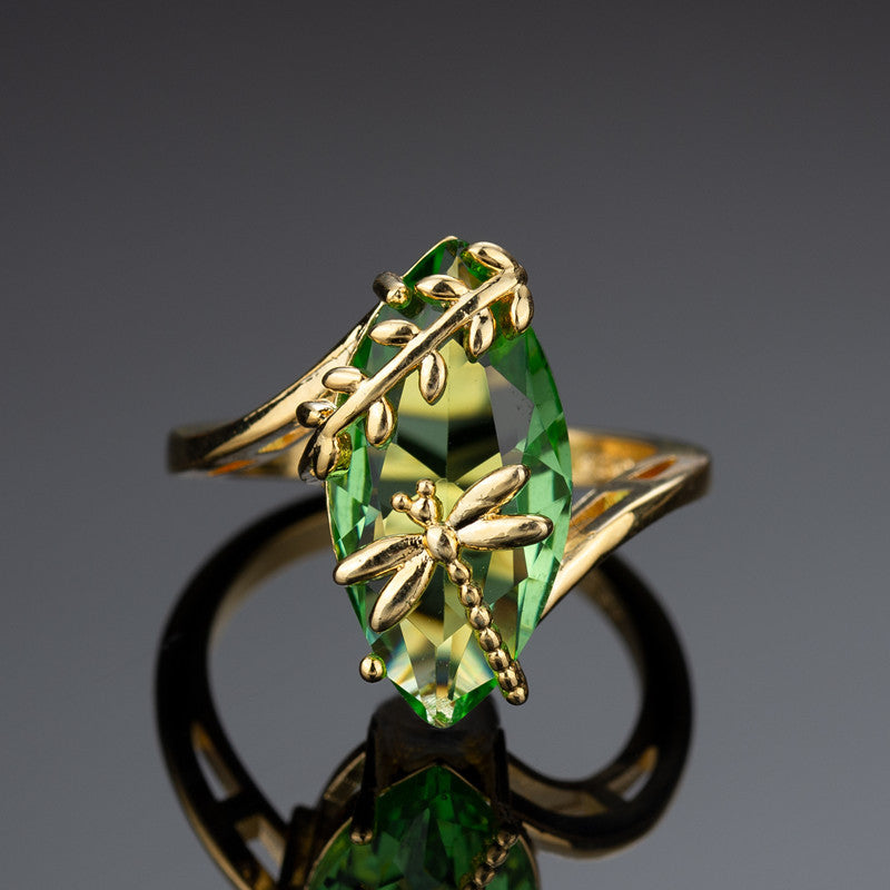 Hot Olive Green Female Dragonfly Point Water Rings