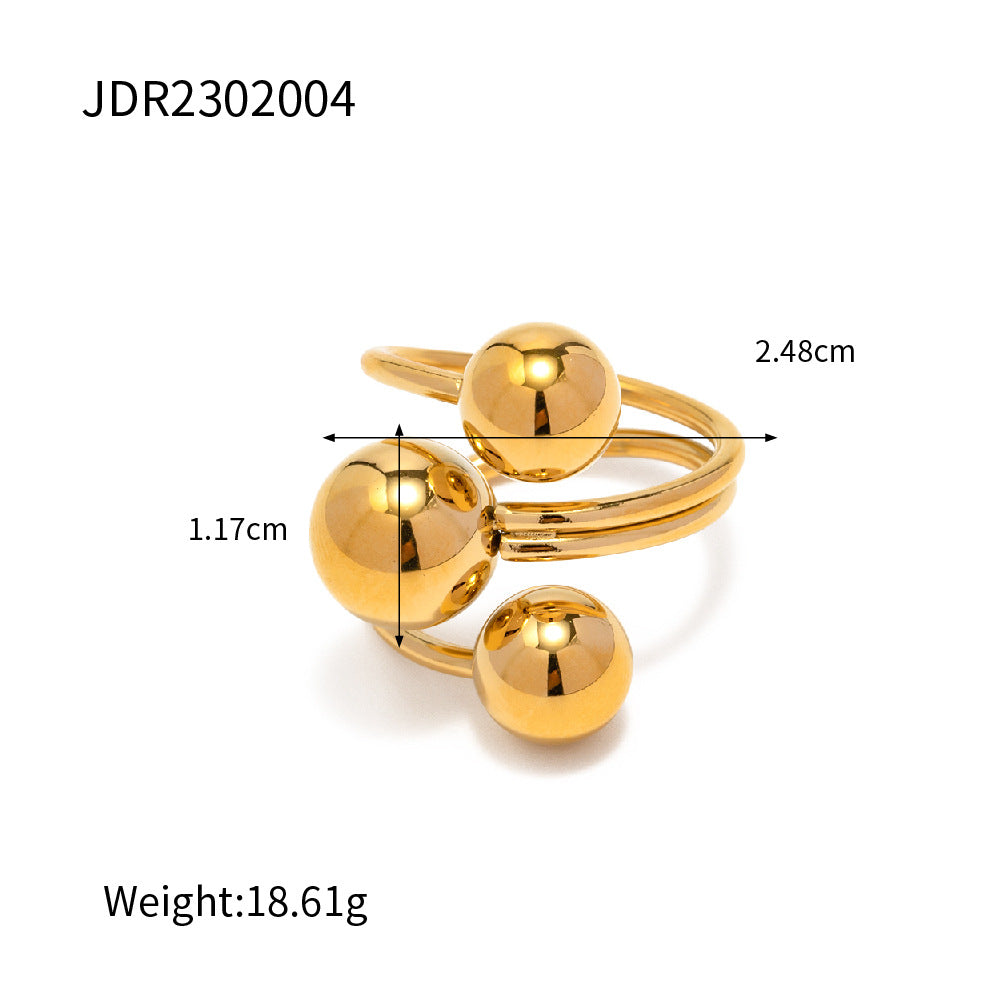Female Gold Steel Size Ball High Rings