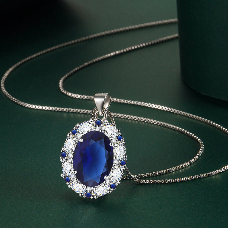 Imitation Ruby Luxury Inlaid Sapphire Purple Pendants