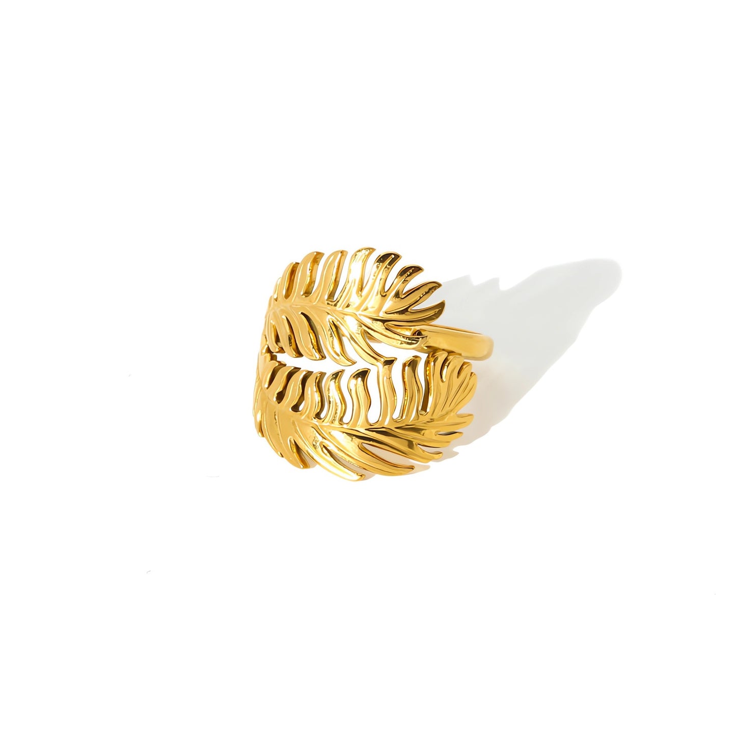 Titanium Steel Gold-plated Geometric Advanced Stainless Rings