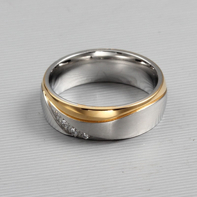 Couple Micro Setting Fashion Titanium Steel Rings