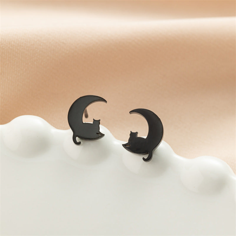 Stainless Steel Cute Simple Cartoon Animal Earrings
