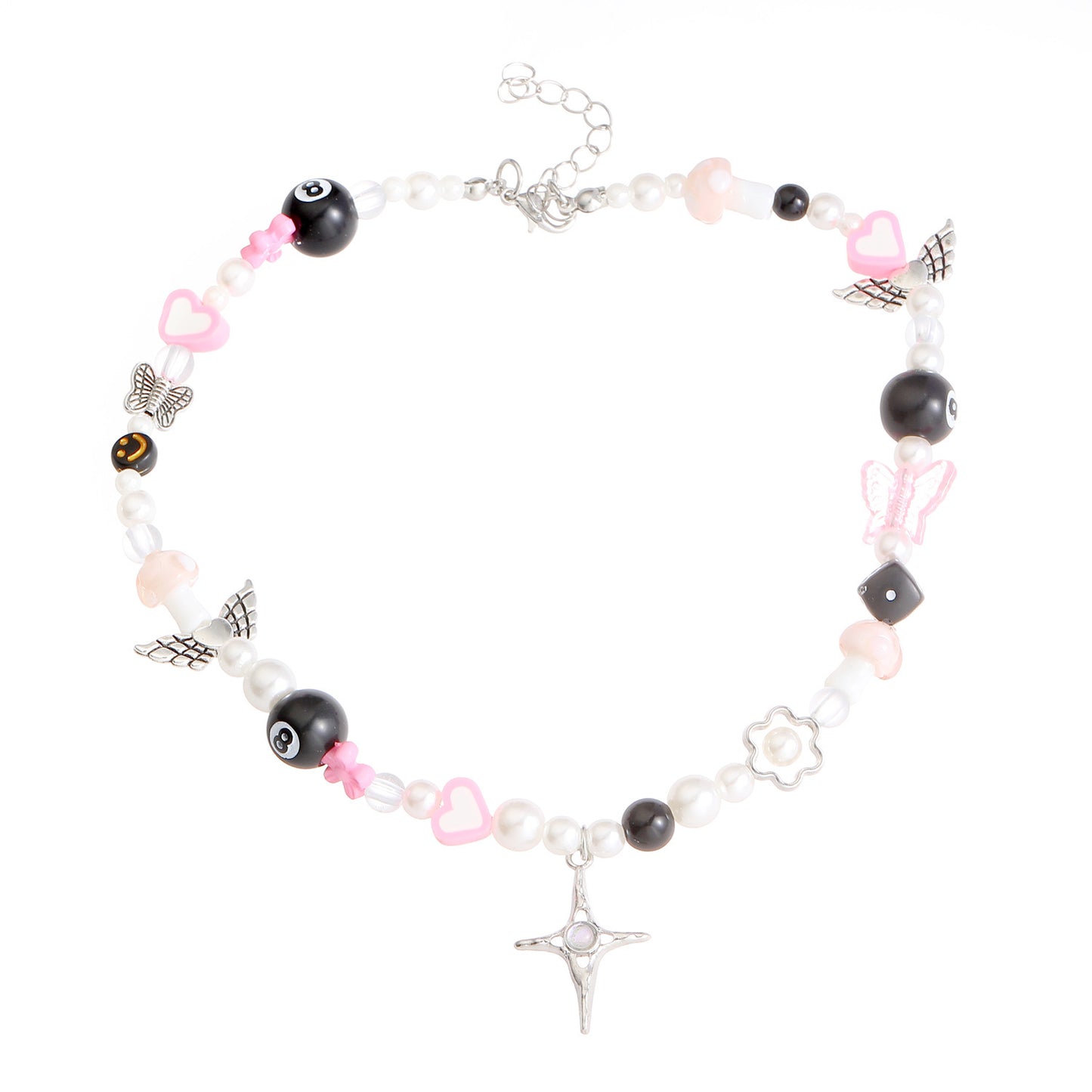 Vintage Gothic Metal Butterfly Cross Star Flower Necklaces