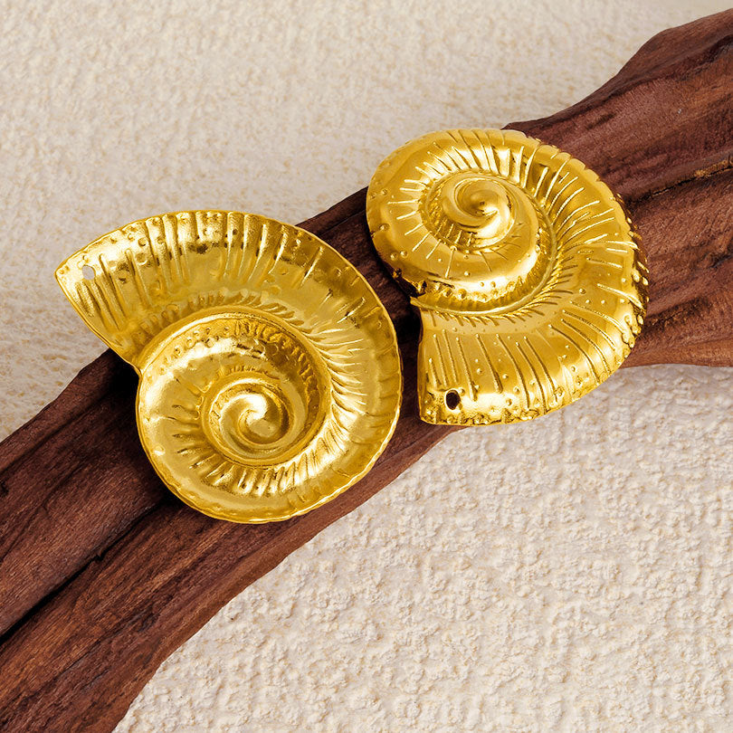 Stainless Steel Conch Irregular Vortex Stripe Pendants